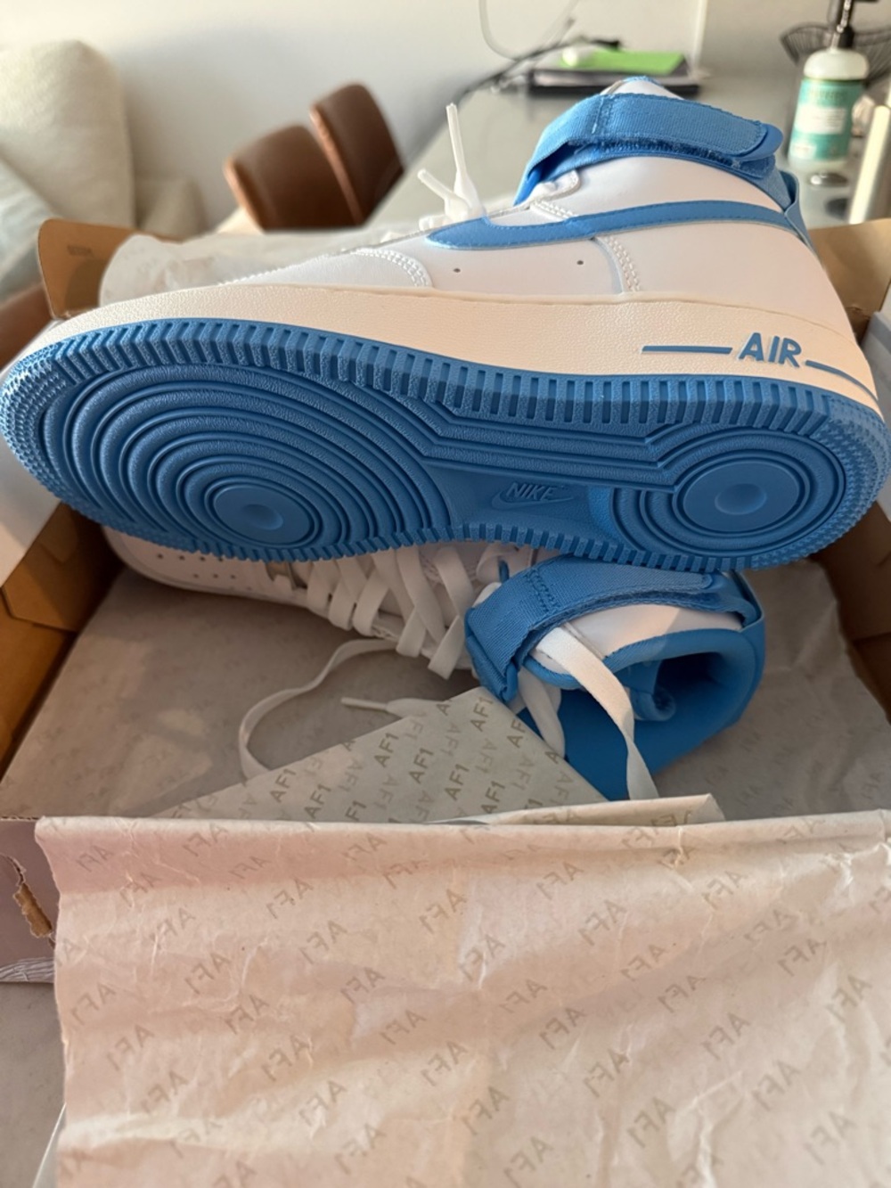 Air Force 1 Nike High-Top Sneakers White & University Blue - Picture 4 of 4